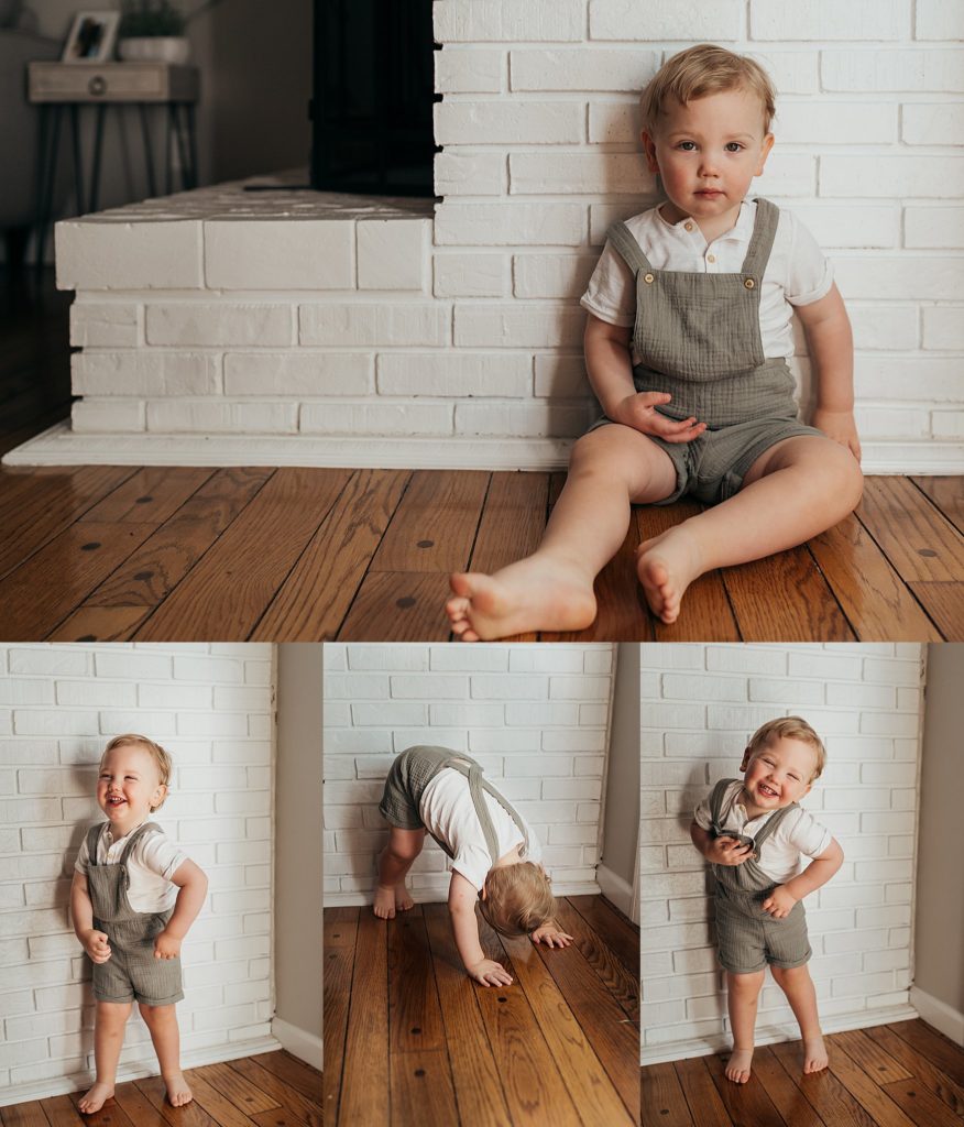 portraits of  a 2 year old in his home taken by St. Louis Newborn photographer 