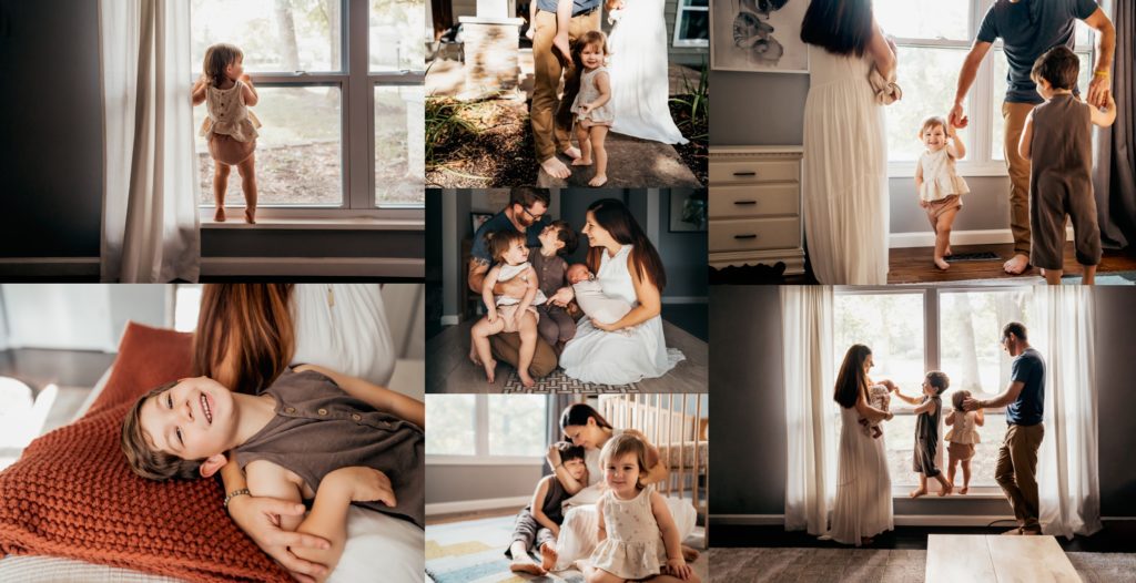 family at home for a St. Louis photographer shoot 