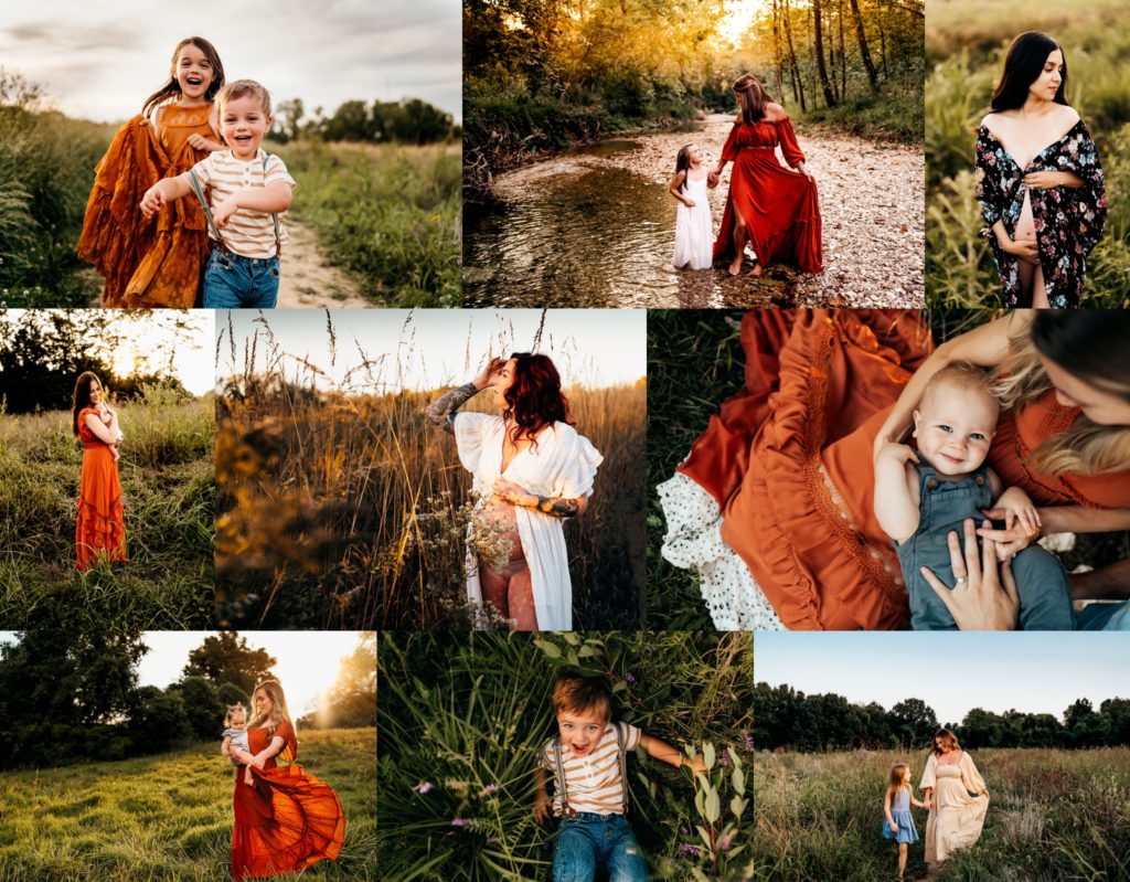 a variety of family photography sessions that took place in St. Louis