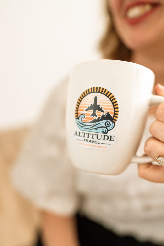 women with a mug during a st. louis headhsot shoot 